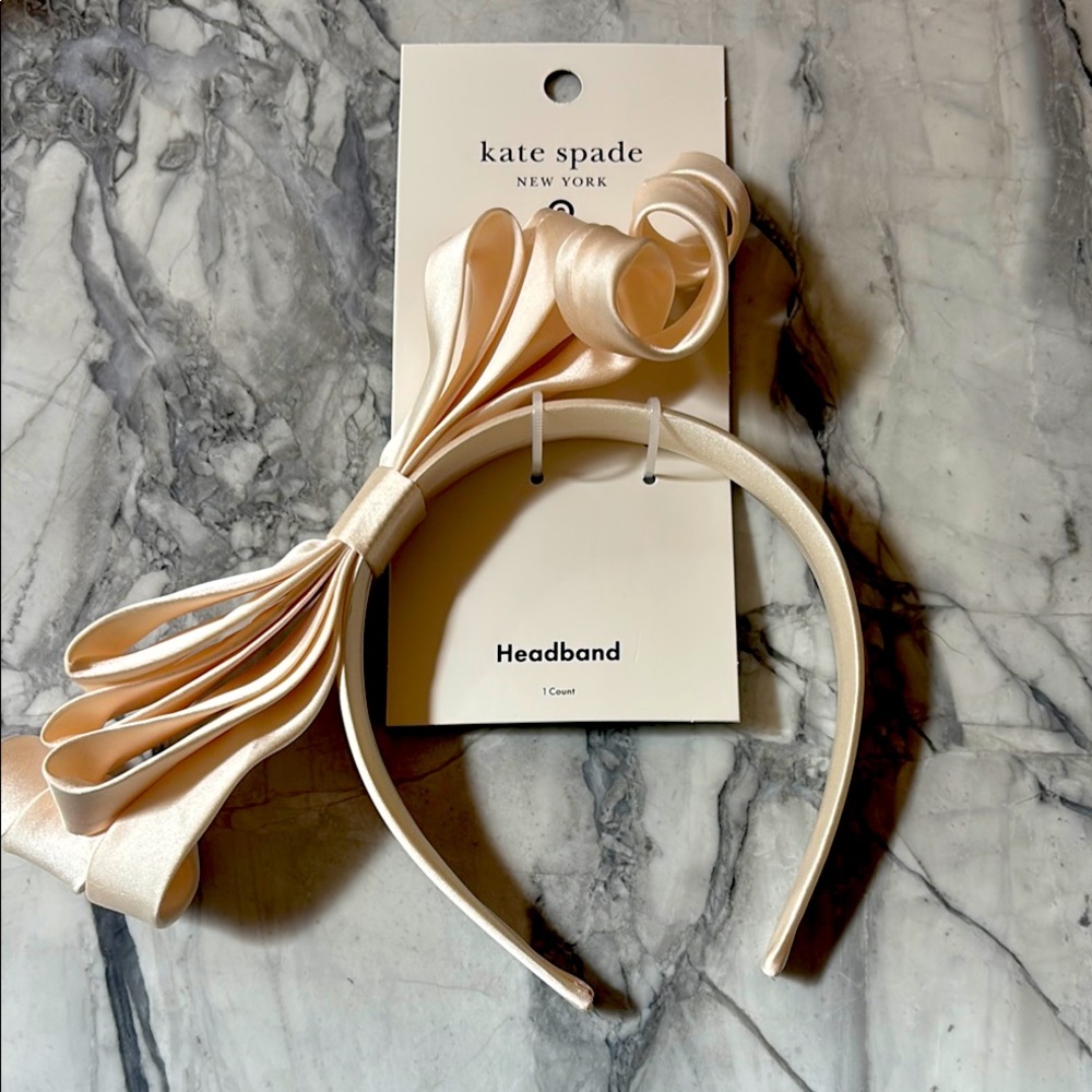 Kate Spade Ivory Satin Bow Headband